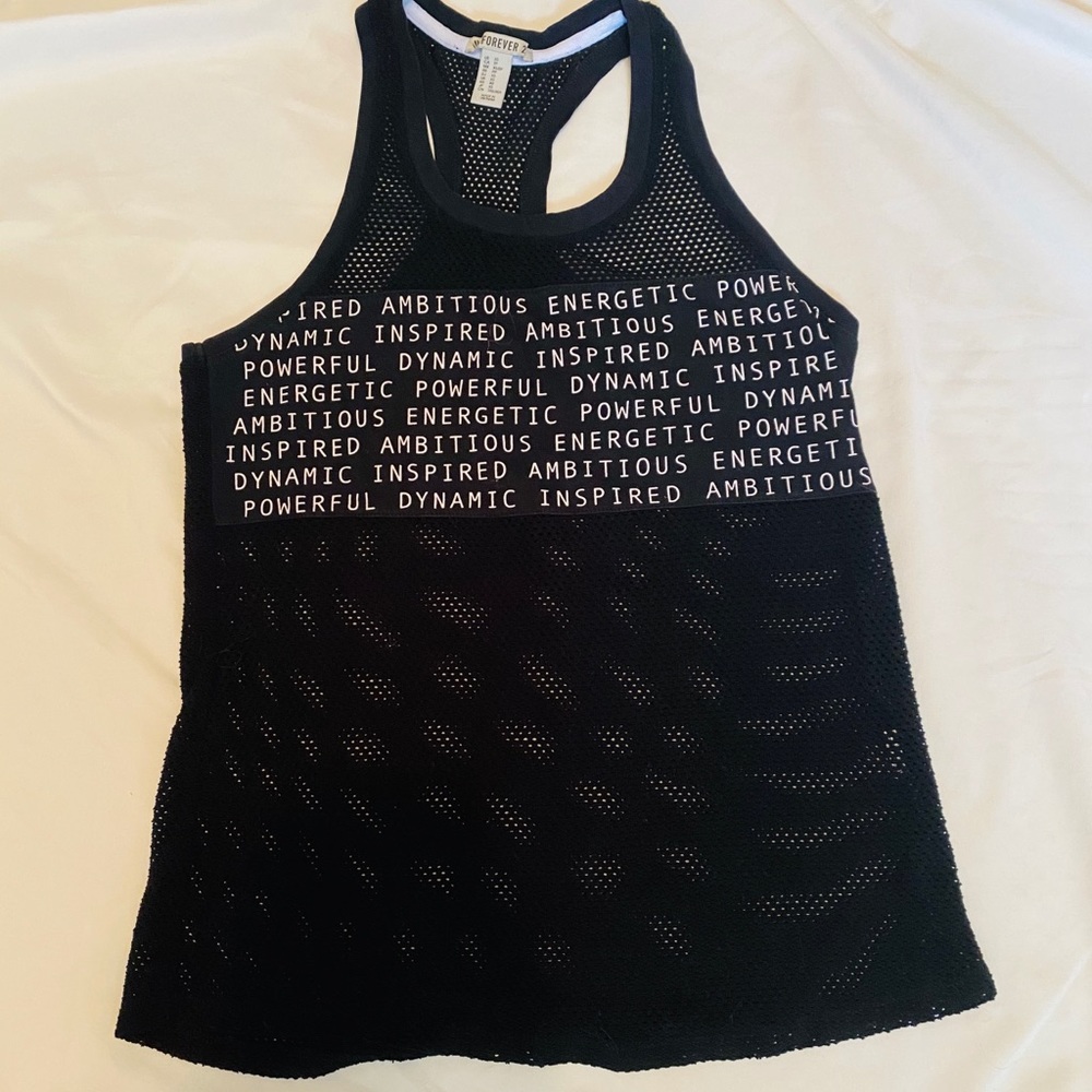 Black workout tank top